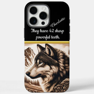Majestueuze wolf staart over sereen berglandschap iPhone 16 pro max hoesje