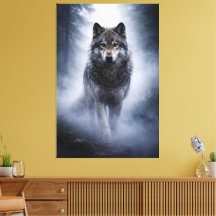 Majestueuze Wolf – Stille Aanwezigheid in de Mist