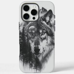 Majestueuze wolf te midden van een mistig bos bij  iPhone 16 pro max hoesje