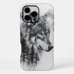 Majestueuze wolf tussen nevelige bergen en hoge de iPhone 16 pro max hoesje