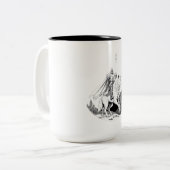 majestueuze wolf tweekleurige koffiemok (Voorkant links)