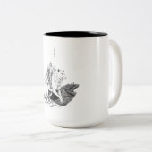 majestueuze wolf tweekleurige koffiemok (Voorkant rechts)