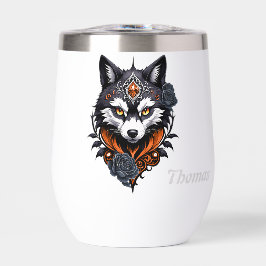 Majestueuze wolfskop, afgewerkt in een diepe,