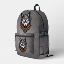 Majestueuze wolfskop, afgewerkt in een diepe,