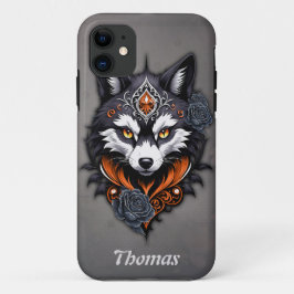 Majestueuze wolfskop, afgewerkt in een diepe, Case-Mate iPhone case