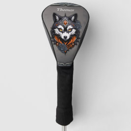 Majestueuze wolfskop, afgewerkt in een diepe, golfheadcover