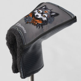 Majestueuze wolfskop, afgewerkt in een diepe, golfheadcover