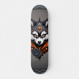 Majestueuze wolfskop, afgewerkt in een diepe, persoonlijk skateboard