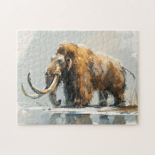 Majestueuze wollige mammoet illustratie legpuzzel