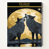 Majestueuze wolven sereneren het gloeiende maanlic notitieboek (Achterkant)
