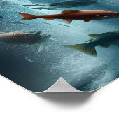 Majestueuze zalm tijdens maanverlichte dans 16x20 poster (Hoek)