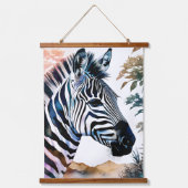 Majestueuze Zebra in Waterverf Hangend Wandkleed (Voorkant)