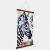 Majestueuze Zebra in Waterverf Hangend Wandkleed (Gebogen)