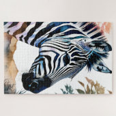 Majestueuze Zebra in Waterverf Legpuzzel (Horizontaal)