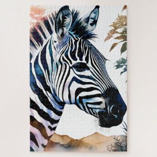 Majestueuze Zebra in Waterverf Legpuzzel