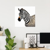 Majestueuze Zebra Portret Realistische Wildlife Ar Poster (Thuiskantoor)