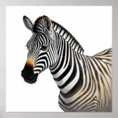 Majestueuze Zebra Portret Realistische Wildlife Ar Poster (Voorkant)