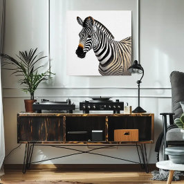 Majestueuze Zebra Portret Realistische Wildlife Ar Poster