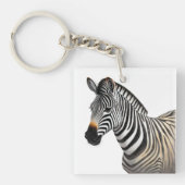 Majestueuze Zebra Portret Realistische Wildlife Ar Sleutelhanger (voorkant)