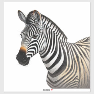 Majestueuze Zebra Portret Realistische Wildlife Ar Sticker