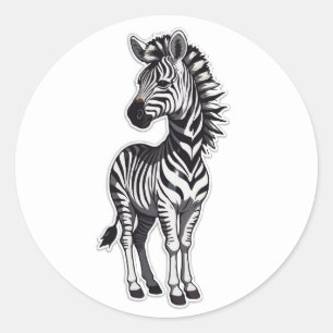 majestueuze Zebra-Sticker Ronde Sticker