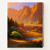 Majestueuze zonsondergang in de groene vallei notitieboek (Achterkant)