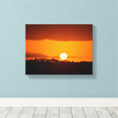 Majestueuze zonsondergang over de rivier canvas afdruk (Insitu (Houten vloer))