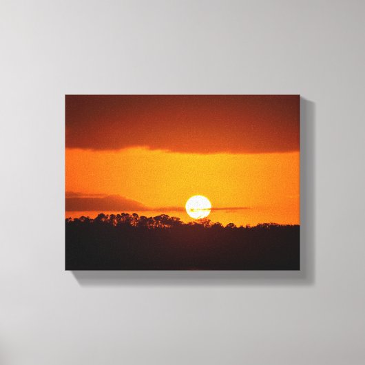 Majestueuze zonsondergang over de rivier canvas afdruk (Voorkant)
