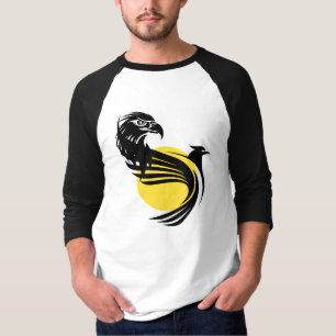 Majestueuze Zwarte Adelaar met Gouden Zon Grafisch T-shirt