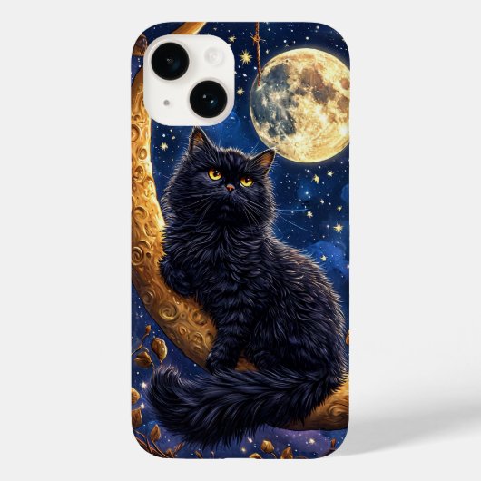 Majestueuze zwarte kat rustend Case-Mate iPhone case (Achterkant)