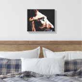 majestueuze zwarte leeuw | Hoge kwaliteit donkere  Canvas Afdruk (Insitu (Slaapkamer))