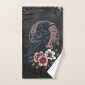 Majestueuze zwarte raaf bad handdoek (Handdoek)