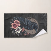 Majestueuze zwarte raaf bad handdoek (Handdoek)
