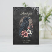 Majestueuze zwarte raaf bedankkaart (Staand voorkant)