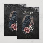 Majestueuze zwarte raaf bedankkaart (Voorkant / Achterkant)