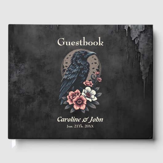 Majestueuze zwarte raaf gastenboek (Voorkant)