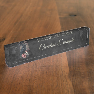 Majestueuze zwarte raaf naambordje