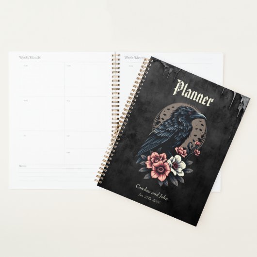 Majestueuze zwarte raaf planner (Display)