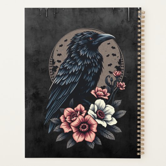 Majestueuze zwarte raaf planner (Achterkant)