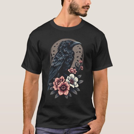 Majestueuze zwarte raaf t-shirt (Voorkant)