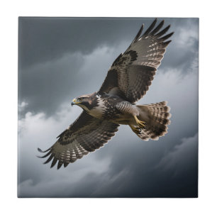 Majestueuze zwevende havik stormwolken tegeltje
