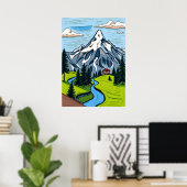 Majestueuze Zwitserse Alpen Poster (Thuiskantoor)