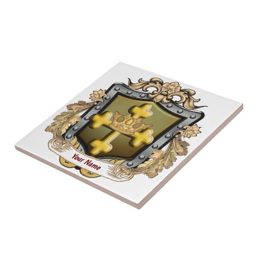 Majesty Family Crest Achternaam Tegeltje (Zijkant)