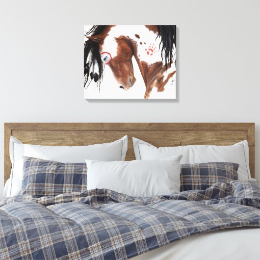 Majetic Paint Horse Art van BiHrLe Canvas Afdruk (Insitu (Slaapkamer))