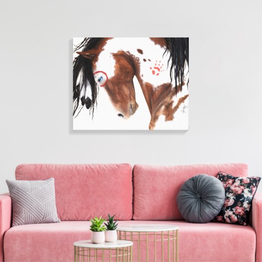 Majetic Paint Horse Art van BiHrLe Canvas Afdruk (Insitu (Woonkamer))