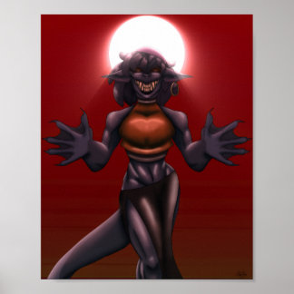 Maji Dark Fantasy Art Originele Warlock Karakter Poster
