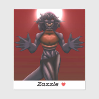 Maji Water Genasi Warlock Donkere Fantasy Karakter Sticker