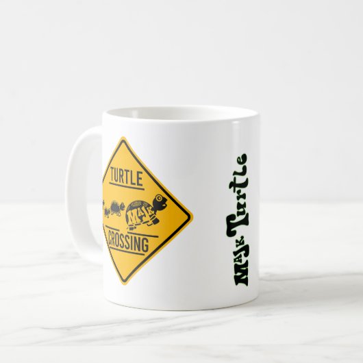MaJk Turtle " Turtle crossing " Caps keramisch sch Koffiemok (Voorkant links)