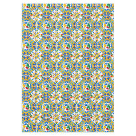 Majolica, blauwe tegels, Siciliaanse tegels, Keram Tafelkleed