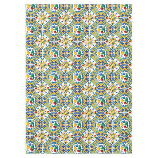 Majolica, blauwe tegels, Siciliaanse tegels, Keram Tafelkleed (Voorkant)